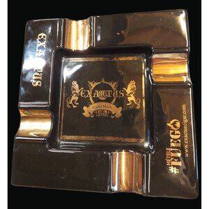 Exactus Black & Gold Ceramic Cigar Ashtray AB20 K